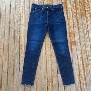 Rag & Bone 10" Ankle Skinny Raw Hem Jeans Sz 29 Mad River Blue